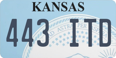 KS license plate 443ITD