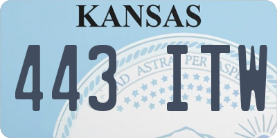 KS license plate 443ITW