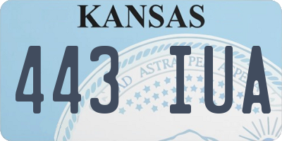 KS license plate 443IUA