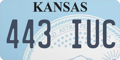 KS license plate 443IUC