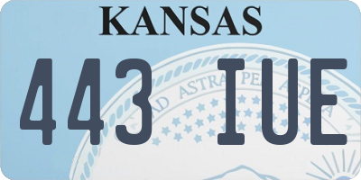 KS license plate 443IUE