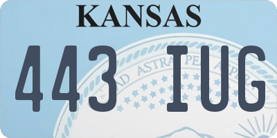 KS license plate 443IUG