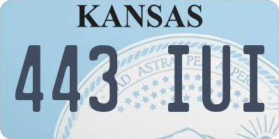 KS license plate 443IUI