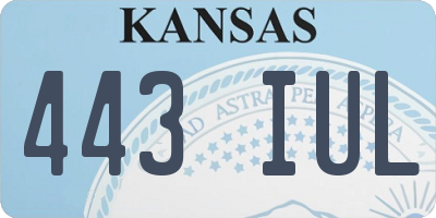 KS license plate 443IUL