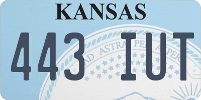 KS license plate 443IUT