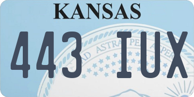 KS license plate 443IUX