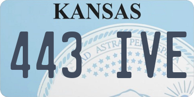 KS license plate 443IVE