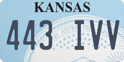 KS license plate 443IVV