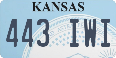 KS license plate 443IWI