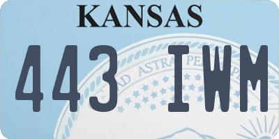 KS license plate 443IWM