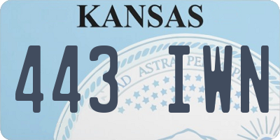 KS license plate 443IWN