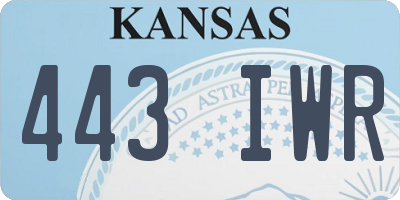 KS license plate 443IWR