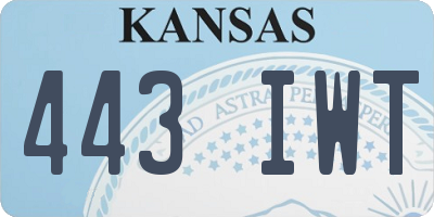 KS license plate 443IWT