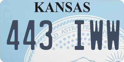 KS license plate 443IWW