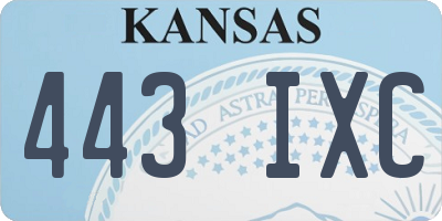 KS license plate 443IXC