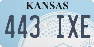 KS license plate 443IXE