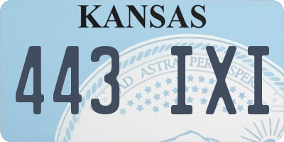 KS license plate 443IXI
