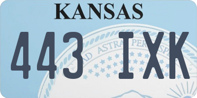 KS license plate 443IXK