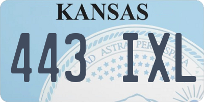 KS license plate 443IXL