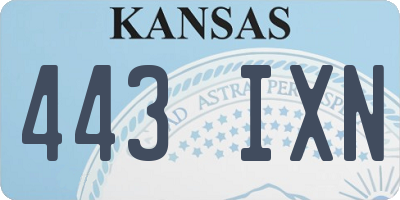 KS license plate 443IXN
