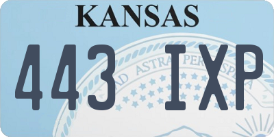 KS license plate 443IXP