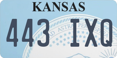 KS license plate 443IXQ