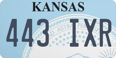 KS license plate 443IXR