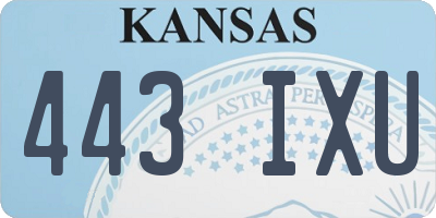 KS license plate 443IXU