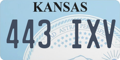 KS license plate 443IXV