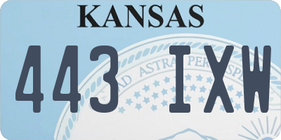 KS license plate 443IXW