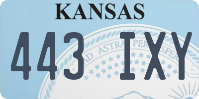 KS license plate 443IXY