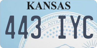 KS license plate 443IYC