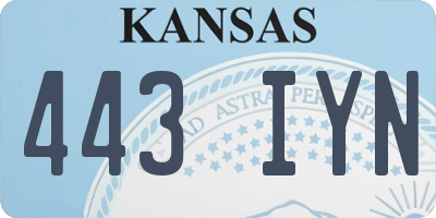 KS license plate 443IYN