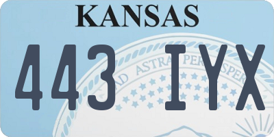 KS license plate 443IYX