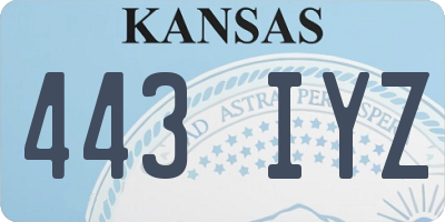 KS license plate 443IYZ