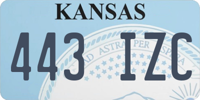 KS license plate 443IZC