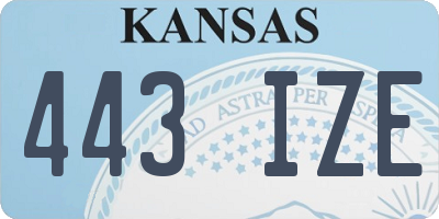 KS license plate 443IZE
