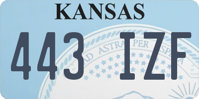 KS license plate 443IZF
