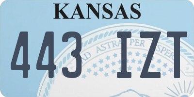 KS license plate 443IZT