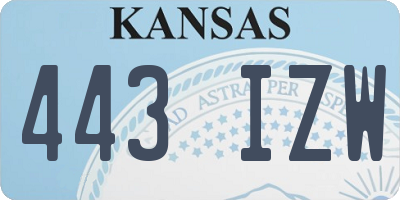 KS license plate 443IZW