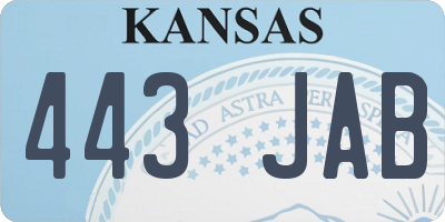 KS license plate 443JAB