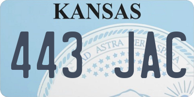 KS license plate 443JAC