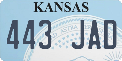 KS license plate 443JAD