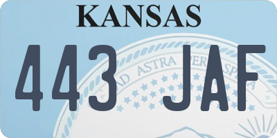 KS license plate 443JAF