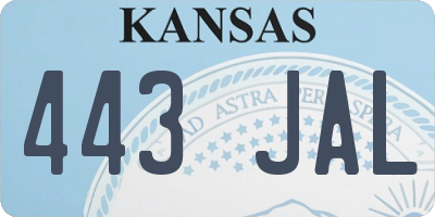 KS license plate 443JAL