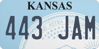 KS license plate 443JAM