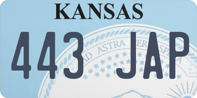 KS license plate 443JAP