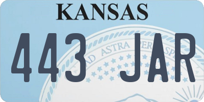KS license plate 443JAR