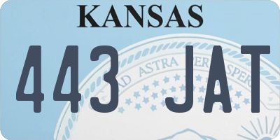 KS license plate 443JAT