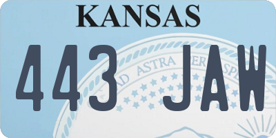 KS license plate 443JAW